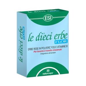ESI Le Dieci Erbe Flor - Integratore per Transito Intestinale con Principi Vegetali e Vitamine B - 30 Capsule