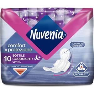 Nuvenia Comfort & Protezione - Assorbenti sottili notte con ali per il flusso abbondante, 10 pezzi