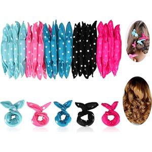 Locisne 40pcs=5colori*8pcs flessibile schiuma bigodini di capelli,senza calore bigodini capelli cuscino magico rulli morbidi cura dei capelli strumenti per lo styling fai da te comodi dormire su