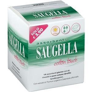 SAUGELLA COTTON TOUCH ASSORBENTI GIORNO 14 PEZZI TAGLIO PREZZO