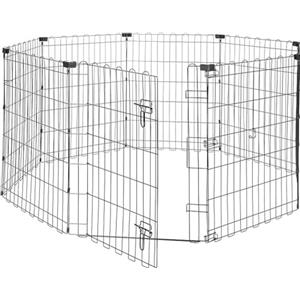 Amazon Basics Recinto per Da Interno, Ottagonale, quadrato, rettangolo Pieghevole in Metallo per Cani e Animali Domestici, 152.4 x 152.4 x 76.2 cm di altezza, Nero