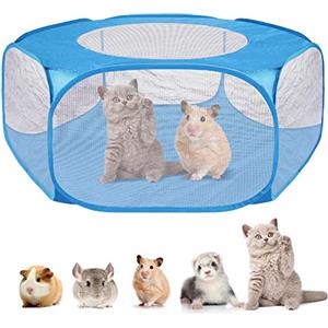 DaMohony Parco per animali pieghevole, parco per cuccioli, parco recinto per cani interni esterni, tenda per animali domestici, impermeabile e traspirante, per gatti, conigli, criceti, cincillà riccio (blu)