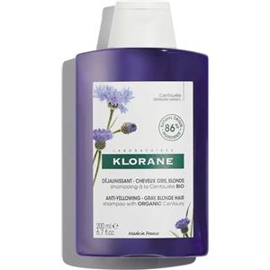 Klorane Shampoo alla Centaurea Bio 200ml - Anti-ingiallimento per Capelli Bianchi e Grigi