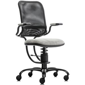 Sedie ergonomiche, prezzi economici - SpinaliS Ergonomic, metallo-nero, k736-grigio-rete-nera