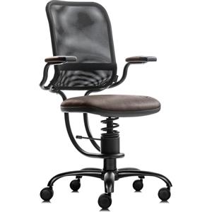 Sedie ergonomiche, prezzi economici - SpinaliS Ergonomic, metallo-nero, r824-marrone-rete-nera