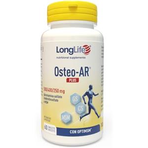 Longlife® Osteo-Ar Plus | Glucosamina solfato, condroitinsolfato e MSM | Con OptiMSM® | Benessere articolazioni e cartilagini | 2 mesi di trattamento | Senza glutine e doping free