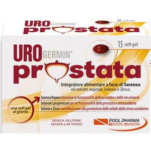 Pool Pharma Urogermin Prostata - Integratore Alimentare 15 Softgel con Serenoa Repens, Avocado, Pomodoro e Selenio per il Benessere della Prostata