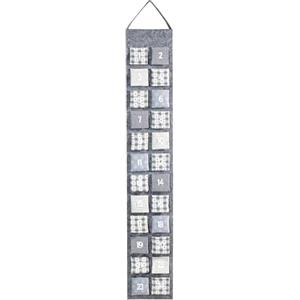 Heitmann Deco - Calendario dell' Avvento da Appendere e riempire, in Feltro, Grigio, Beige, Bianco