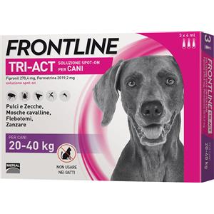 Frontline Tri Act cane: tutte le soluzioni pipette spot-on - 3 pipette, peso 20-40 kg (4 ml)