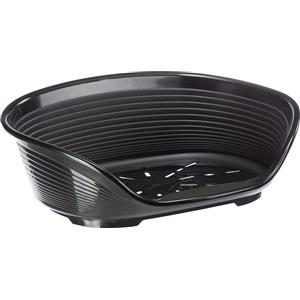 Ferplast Siesta Deluxe Cuccia per Cani e Gatti in Plastica Riciclata, Lavabile e Antiscivolo, 62 x 41 x h 23,5 CM, Nero