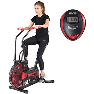 CARE FITNESS CA-700 Air Bike - Cyclette con resistenza ad aria, 6 programmi di allenamento, bicicletta ellittica 2 in 1-6 funzioni di monitoraggio di impatto, schermo LCD nero