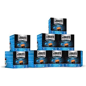 Bialetti Caffè D'Italia, Multipack 128 Capsule, 8 Box Da 16 Capsule, Napoli, Intensità 10, Compatibili con Macchine Bialetti sistema chiuso, 100% Alluminio