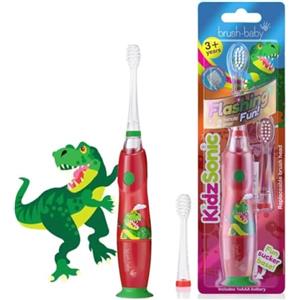 Brush-Baby Brush Baby KidzSonic Spazzolino elettrico per bambini e ragazzi dai 3 anni in su -Dinosaur