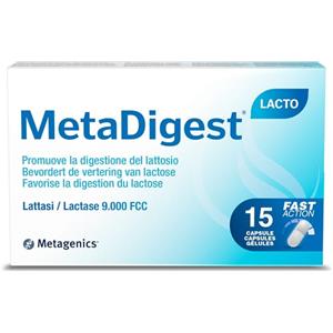 Metagenics MetaDigest LACTO - Integratore con Lattasi per la Digestione del Lattosio - 15 Capsule