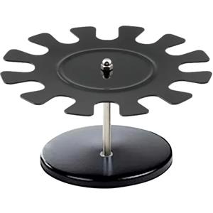 Iternet Portatimbri Tondo in Metallo Nero - 12 Posti, Ø 138 mm, Altezza 90 mm, Base Antiscivolo