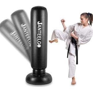 JanTeelGO Sacco da Boxe da Terra per Bambini - JanTeelGO Punching Ball 150cm Sacca da Boxe Gonfiabile Sacco Fit Boxe per Adulti per Karate, Fitness, MMA, Taekwondo