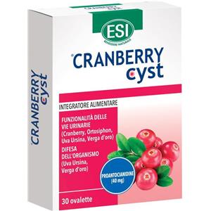 ESI Cranberry Cyst - Integratore Alimentare 30 Ovalette con Estratto di Cranberry e Uva Ursina per il Benessere delle Vie Urinarie