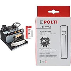 Polti Vaporella 2H Pro Kalstop, Ferro Da Stiro A Vapore Con Caldaia, Tappo Di Sicurezza, 3 Bar, 20 Fiale Di Kalstop Incluse, Grigio/Nero & Kalstop Paeu0094 Anticalcare Per Apparecchi A Caldaia