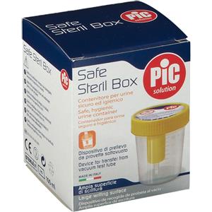 PIC Safe Steril Box - Contenitore per Urine 100 ml con Sistema di Prelievo Sottovuoto