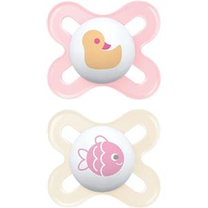 MAM Istruzioni in Lingua Straniera - Mam Succhietto Start S152 - Ciuccio Extra Piccolo per Neonati in Silicone Skinsofttm Morbido, per Bambini da 0 a 2 Mesi, Rosa (2 Pezzi) con Scatola Auterilizzabile