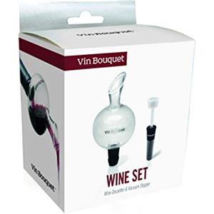 VB VIN BOUQUET Vin Bouquet Fi 131 Set Vino Decanter e Tappo sottovuoto Accessori aeratore conservazione Regalo