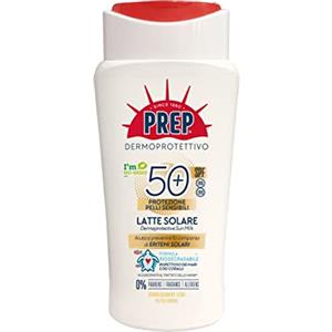 PREP, Crema Solare SPF50 +, Protezione Solare, Protezione Raggi UVA/UVB, per Pelli Sensibili e Delicate, senza Parabeni, Formato 200 ml