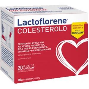 Montefarmaco Lactoflorene Colesterolo - Integratore di Fermenti Lattici e Riso Rosso - 20 Bustine