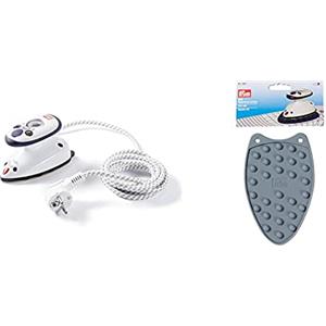 Prym - Mini ferro a vapore & Poggiapiastri, Grigio, 7 x 5 x 3 cm