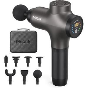 Mebak 3 Pistola Massaggio Muscolare Professionale Pistola Massaggiante Massage Gun Tessuto Profondo Corpo Sollievo Dolore Elettrico Silenzioso Massaggiatore 3200RPM 7 Testa 5 Velocità 12mm Ampiezza