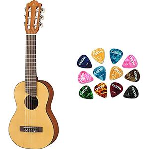 Yamaha Gl1 Guitalele - Chitarra In Legno Con Dimensioni Ukulele - 6 Corde, Custodia Inclusa, Da Viaggio & Cascha 12 Plettri Per Chitarra, Chitarra Acustica Classica, Chitarra Elettrica