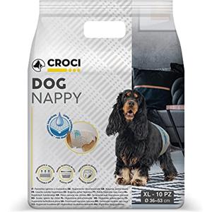 Croci Dog Nappy - Mutanda Assorbente XL per Cani Femmine, Antiodore, Usa e Getta, 10 Pz