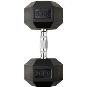 TOORX Manubrio Esagonale Gommato 20 kg - Allenamento Braccia e Pettorali con Presa Antiscivolo