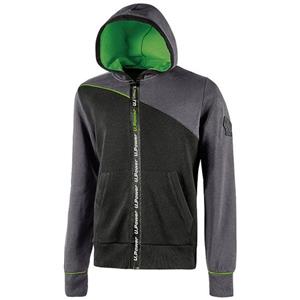 U-Power Felpa con Cappuccio Jupiter Asphalt Grey - Full Zip, Impermeabile, Taglia M