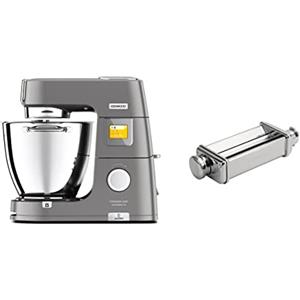 Kenwood Kwl90.034Si Impastatrice Planetaria Titanium Chef Patissier Xl Con Ciotola Easywarm Da 7L & Kax980Me Accessorio Sfogliatrice Per Impastatrice Planetaria, Acciaio Inossidabile, Argento