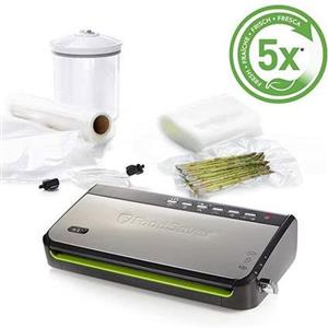 Foodsaver Macchina Sigillatrice per Sottovuoto Nero Acciaio Foodsaver Urban 5X - JF005X