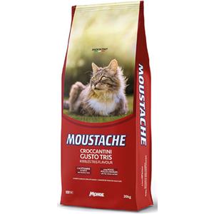 Monge Moustache Cibo Secco per Gatti Adulto Gusto Tris - 20 kg con Pesce, Pollo e Manzo, Vitamine A-D3-E