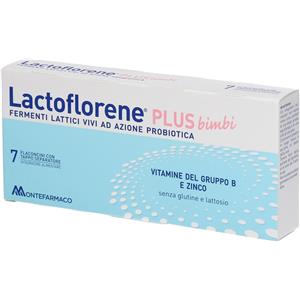 Montefarmaco Lactoflorene Bimbi Plus - Integratore di Fermenti Lattici con Vitamine B e Zinco, 7 Flaconcini