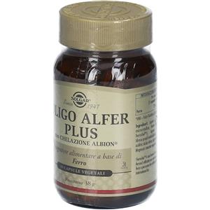 Solgar Oligo Alfer Plus - Integratore di Ferro Chelato in 90 Capsule Vegetali per Energia e Benessere Emotivo