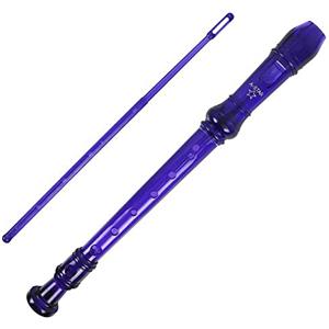 A-Star Flauto dolce scolastico soprano/discendente, diteggiatura inglese/barocca - Chiave di C con diagramma di apprendimento, borsa, bacchetta per la pulizia - Viola