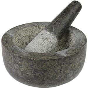 JADE TEMPLE, Mortaio con pestello in Pietra, Granito, Grigio, Granito, Grau, 15.5 x 8 cm