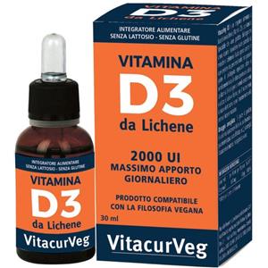 PHARMALIFE RESEARCH Srl Vitacurveg Vitamina D3 30 ml - Integratore Alimentare Senza Lattosio e Glutine