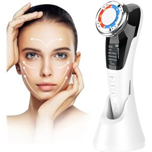 ANLAN Massaggiatore Viso Multifunzionale Antirughe di Bellezza, Rossa e Blu Calda e Fredda massaggio facciale, Pulizia Profonda Anti-età Rassodamento e Lifting