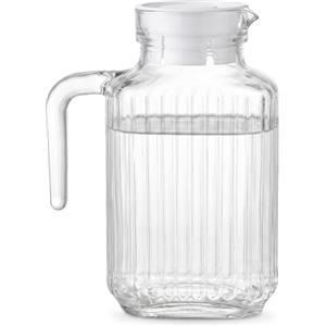 MGE World MGE - Caraffa Acqua Vetro - Bottiglia per Acqua da Tavola - Caraffa Vetro con Tappo - Caraffa per Acqua, Tè, Succo di Frutta - Bottiglie in Vetro per Acqua da 1.5 Litri