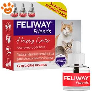 Feliway Friends - Ricariche per Gatti 3x48 ml per Armonia e Serenità