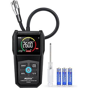 MESTEK Rilevatore di Gas Metano Carbone Gas Naturale Sensore Propane GPL Combustibile Portatile Allarme Sonoro Digitale Display LED con Batteria per Domestico Cucina Camper Garage Distributore di Benzina