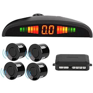 AOMEX Sensori Di Parcheggio Per Auto Con Display Parcheggio Posteriore con 4 Sensori Radar (Nero)