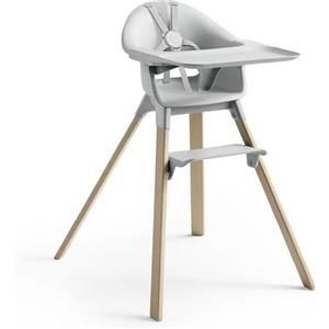 Stokke Seggiolone Clikk Evolutivo Cloud Grey con Pedana Regolabile e Vassoio per Bambini da 6 a 36 Mesi