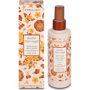 L'Erbolario Crema Fluida Corpo Bacche Fiori Legni 200 ml - Idratante e Tonificante con Estratti Naturali