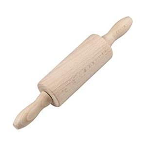 Zenker Mini mattarello girevole, per pasticceria, dolci, biscotti, pasta, materiale in legno di faggio, maniglie ergonomiche, dimensioni 24x4,5 cm, parte funzionale 11 cm
