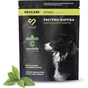 Peticare Polvere Flora Intestinale Cani - Supporto Naturale per la Digestione - Con Probiotici e Prebiotici - Integratore Gastrointestinale